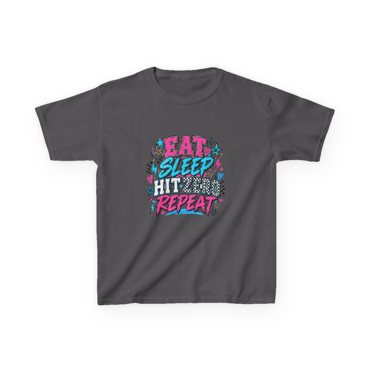 Eat Sleep Hit Zero Repeat Cheer Youth Tee