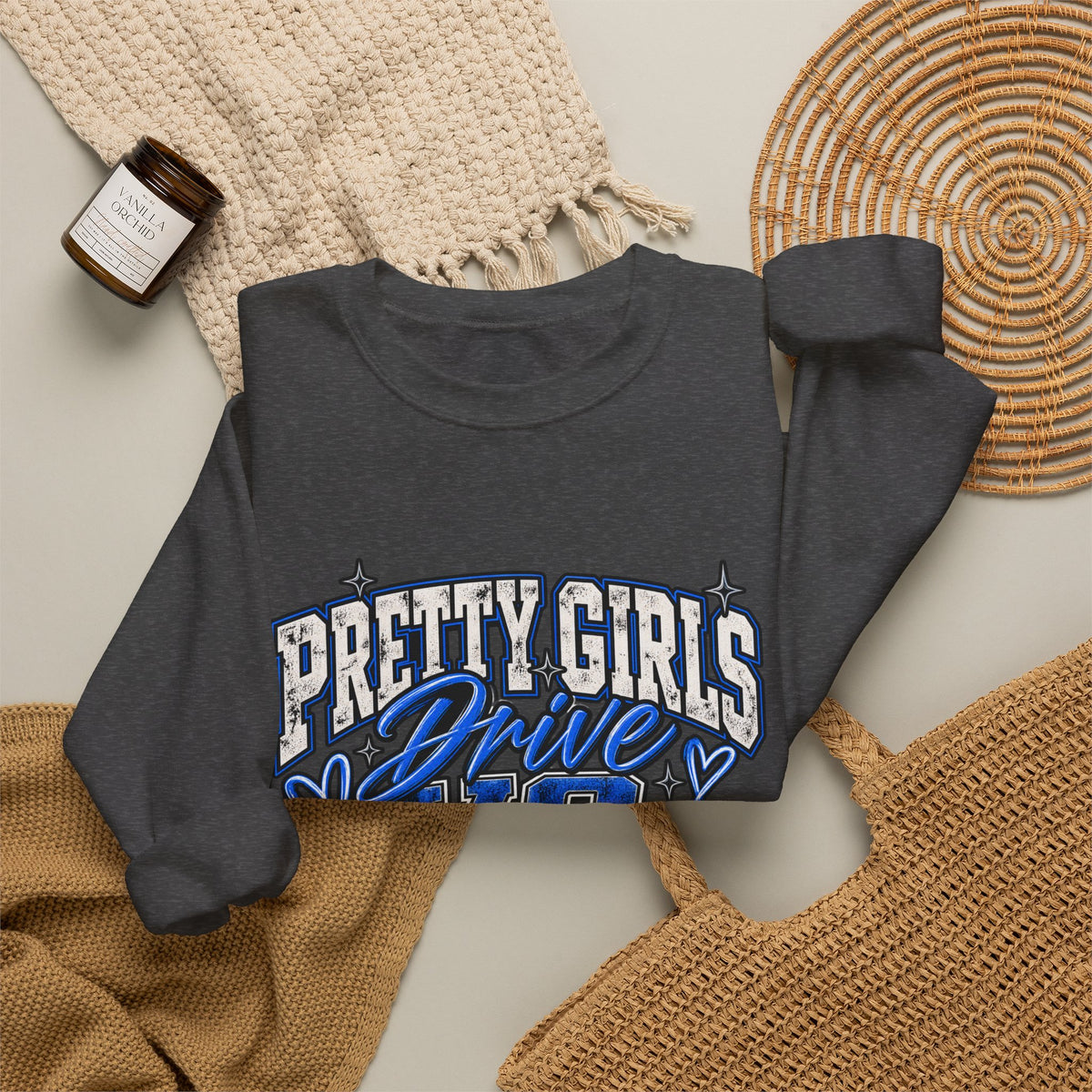 Pretty Girls Drive Blue Vibes Graphic Sweatshirt