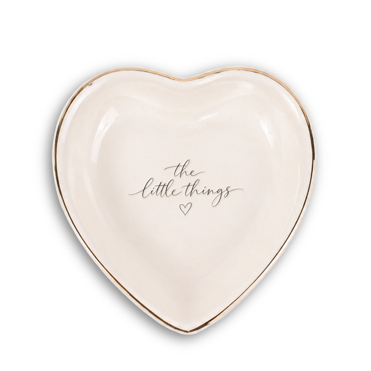 Ceramic Trinket Tray with “The Little Things” Heart Quote