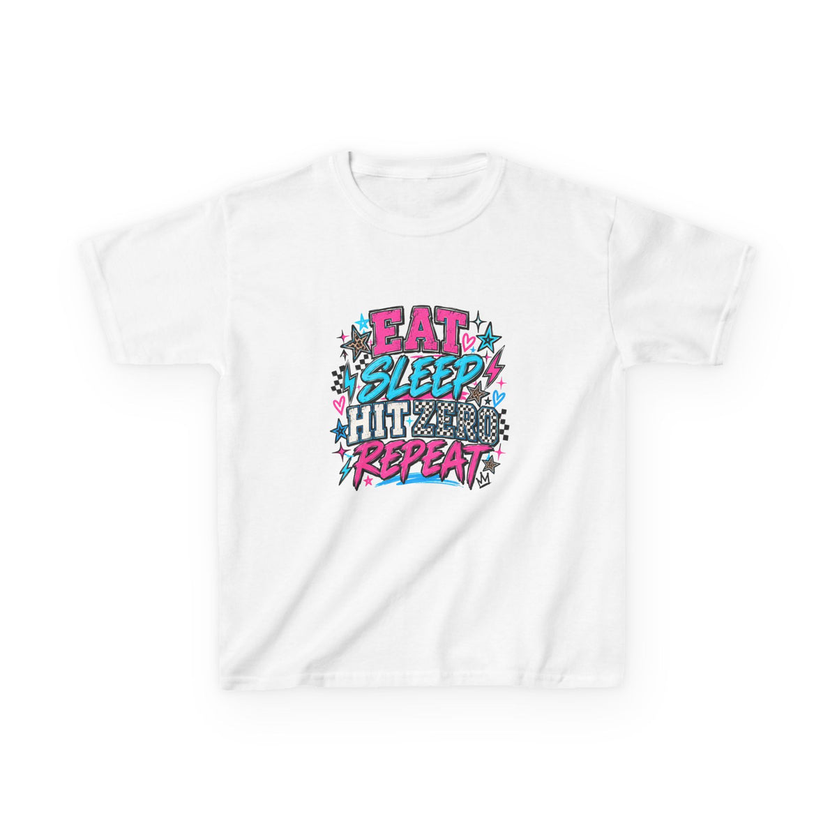 Eat Sleep Hit Zero Repeat Cheer Youth Tee