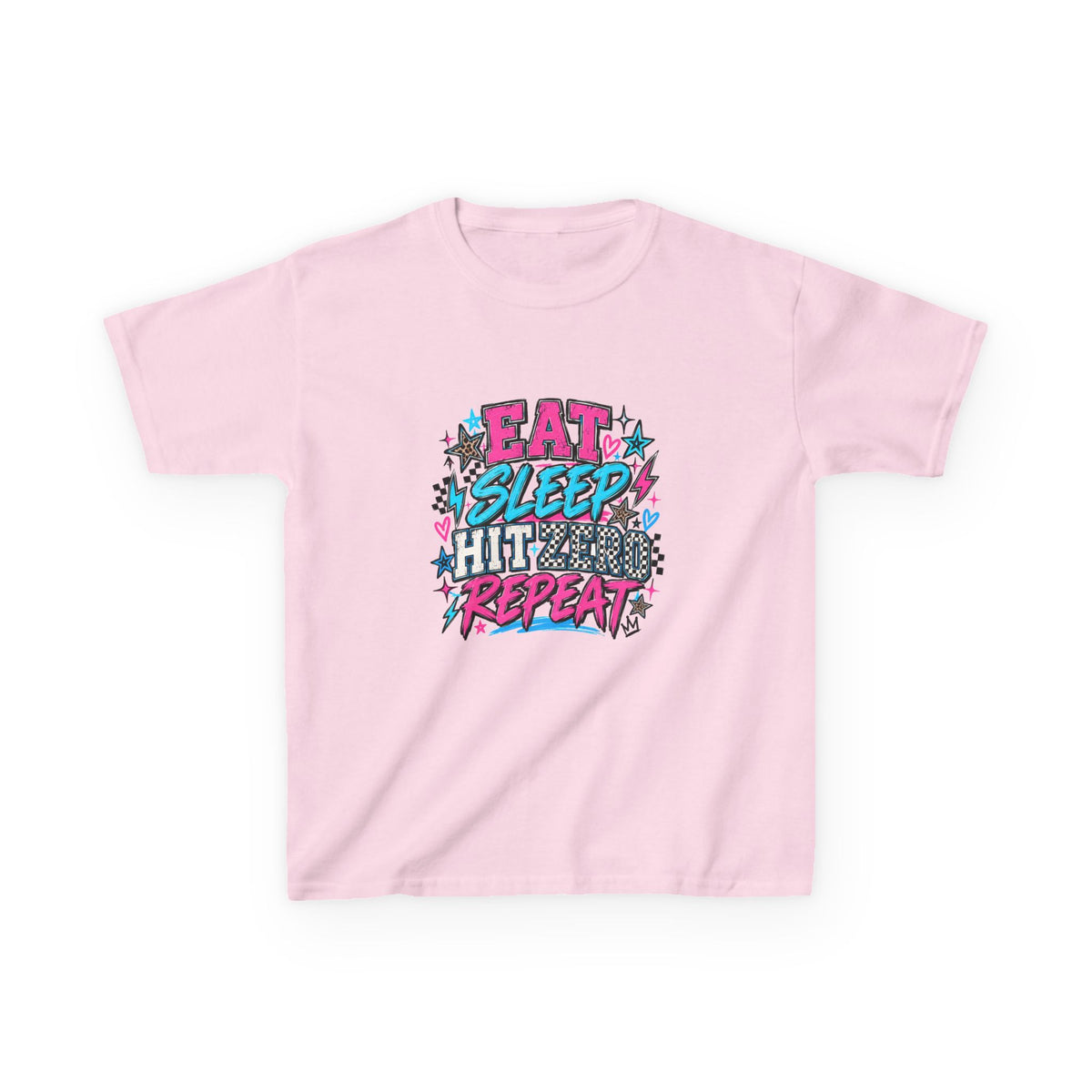 Eat Sleep Hit Zero Repeat Cheer Youth Tee