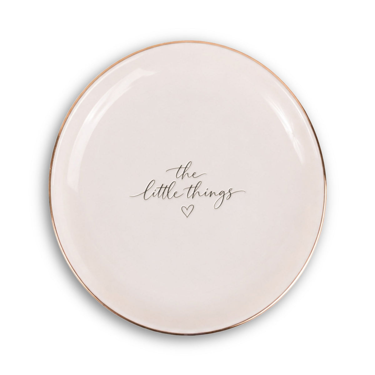 Ceramic Trinket Tray with “The Little Things” Heart Quote