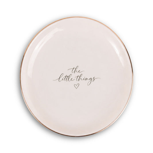 Ceramic Trinket Tray with “The Little Things” Heart Quote