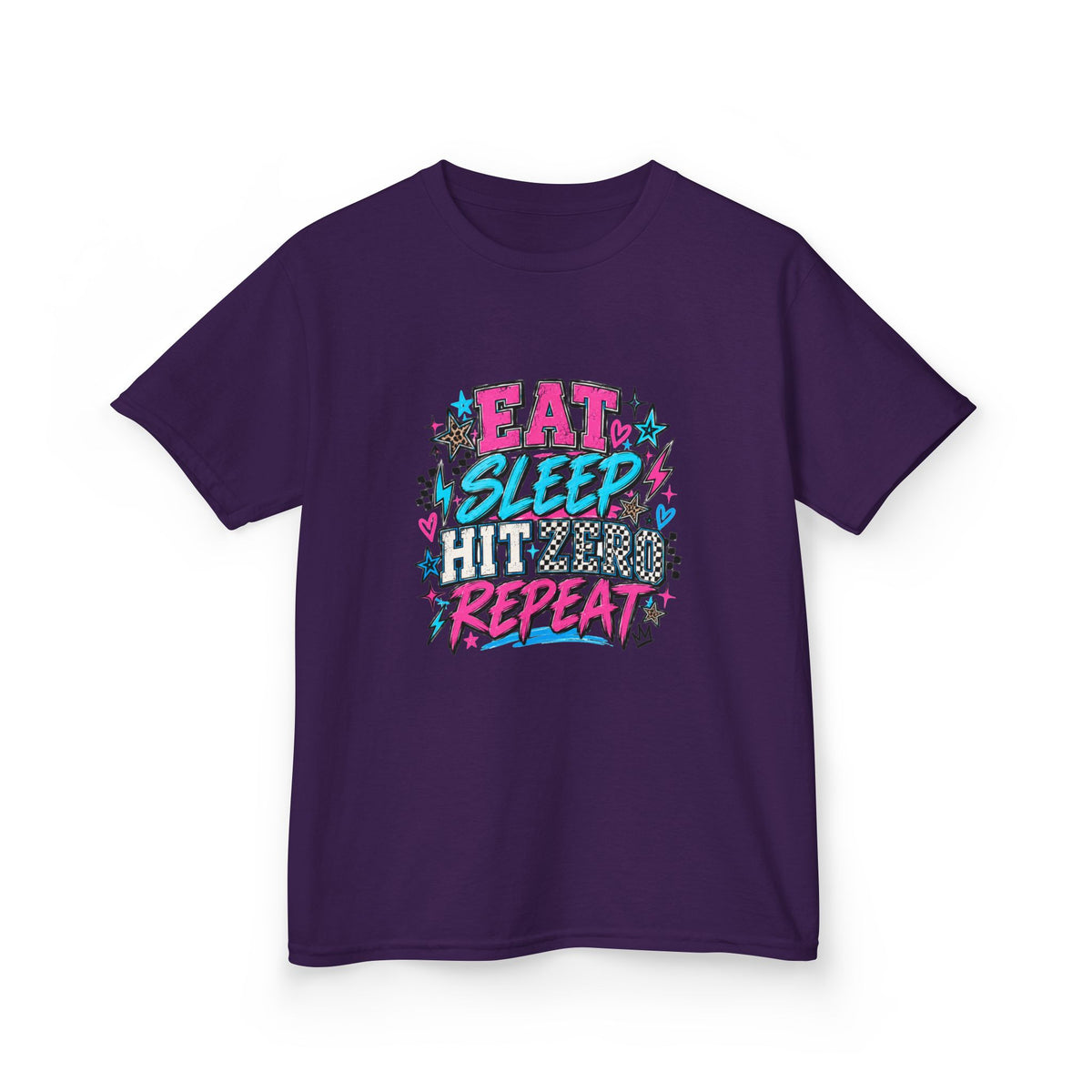 Eat Sleep Hit Zero Repeat Cheer Youth Tee
