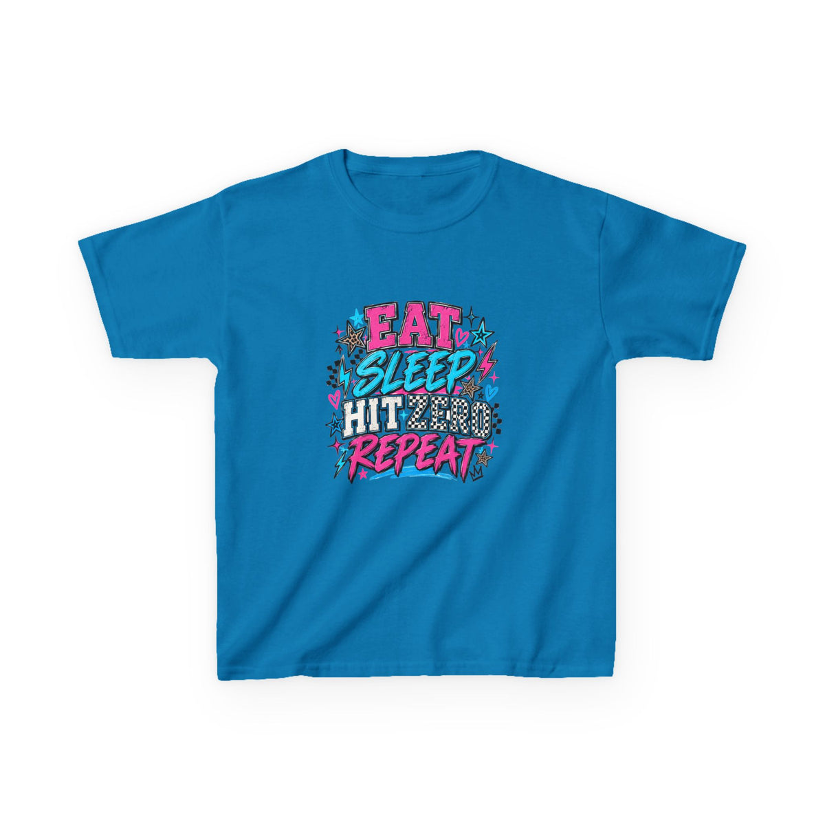 Eat Sleep Hit Zero Repeat Cheer Youth Tee