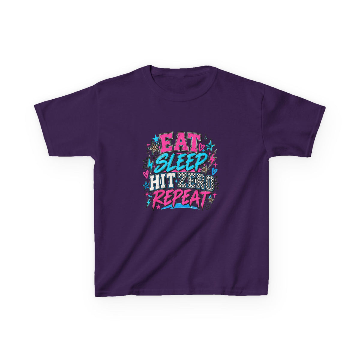 Eat Sleep Hit Zero Repeat Cheer Youth Tee