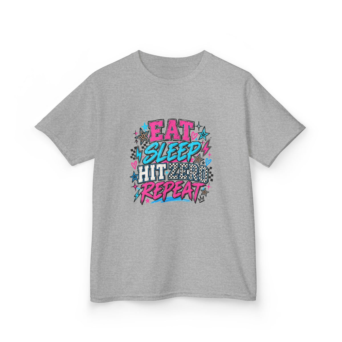 Eat Sleep Hit Zero Repeat Cheer Youth Tee