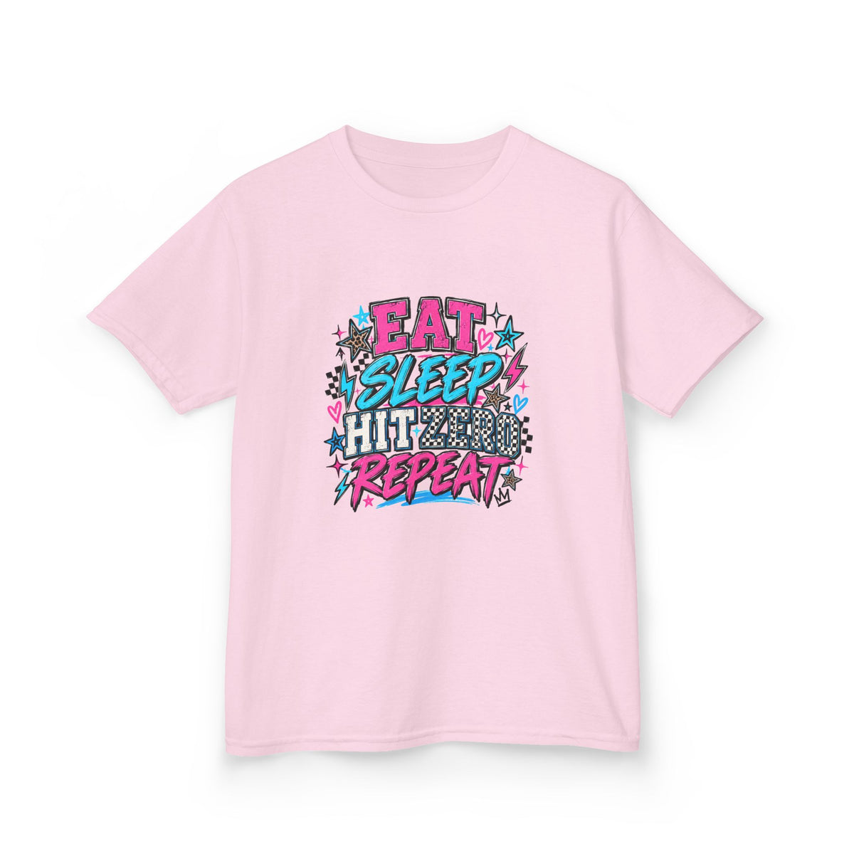 Eat Sleep Hit Zero Repeat Cheer Youth Tee
