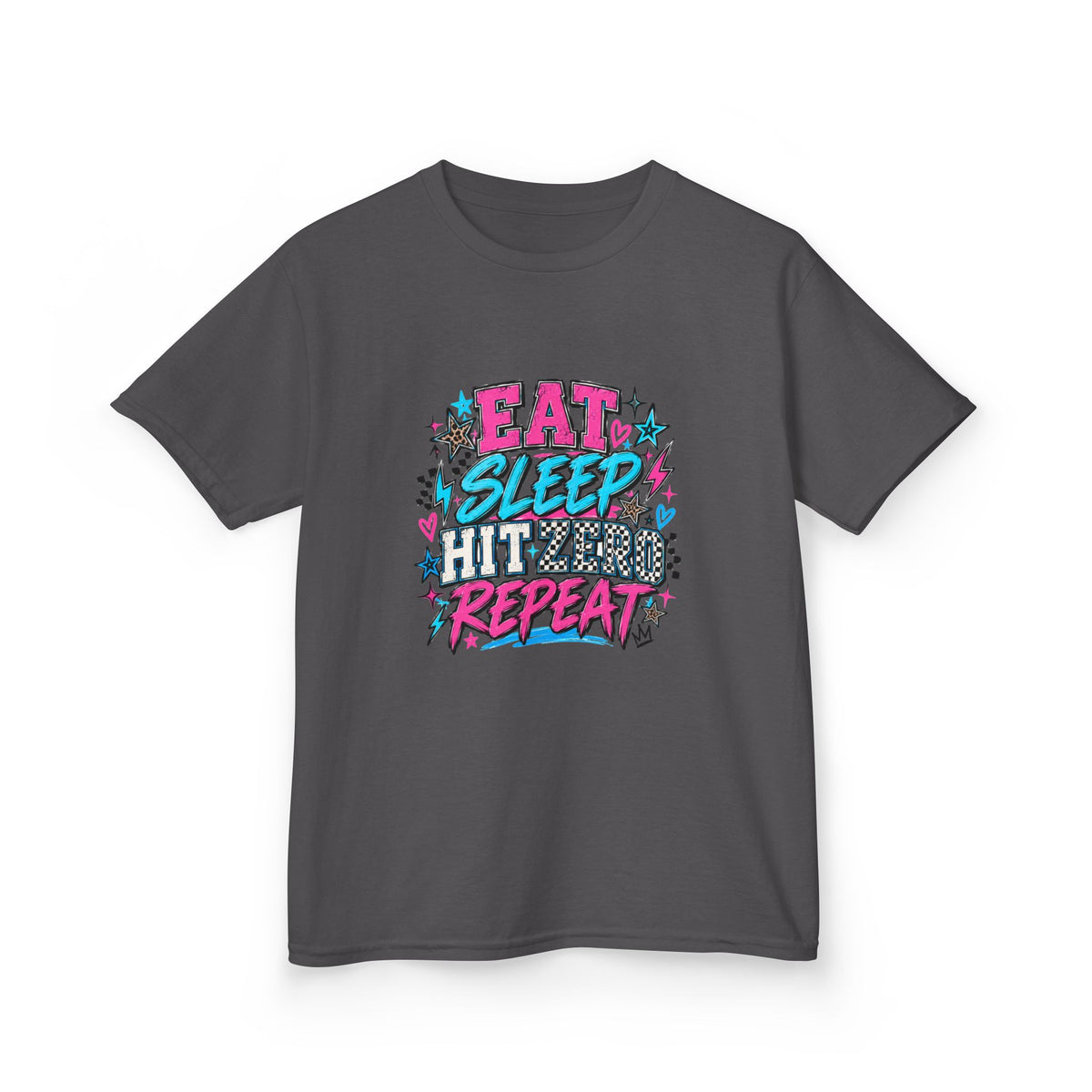 Eat Sleep Hit Zero Repeat Cheer Youth Tee