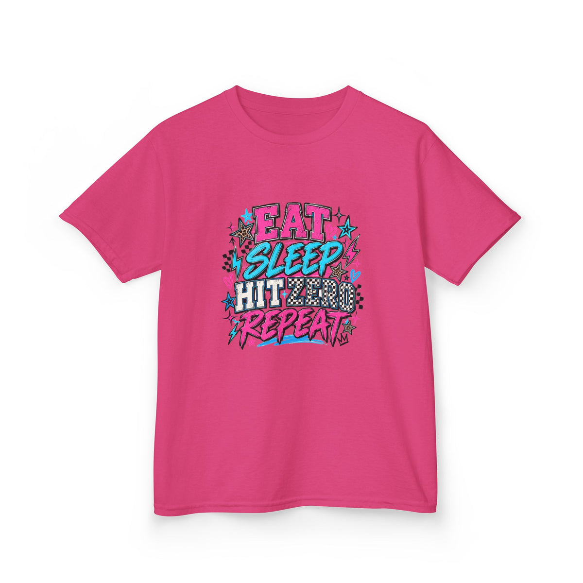Eat Sleep Hit Zero Repeat Cheer Youth Tee