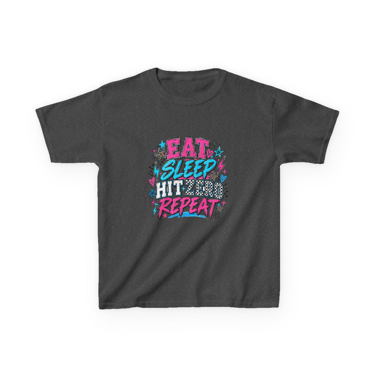 Eat Sleep Hit Zero Repeat Cheer Youth Tee