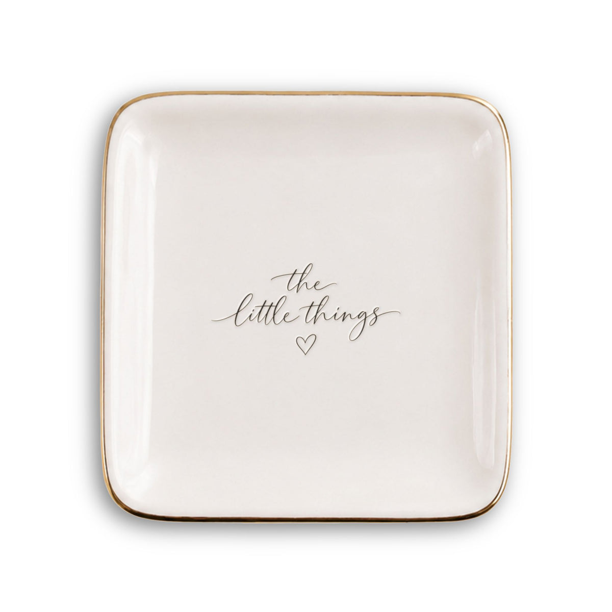 Ceramic Trinket Tray with “The Little Things” Heart Quote