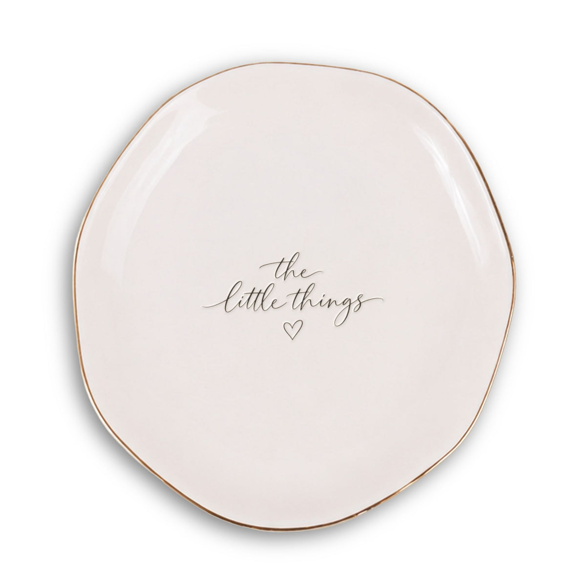 Ceramic Trinket Tray with “The Little Things” Heart Quote