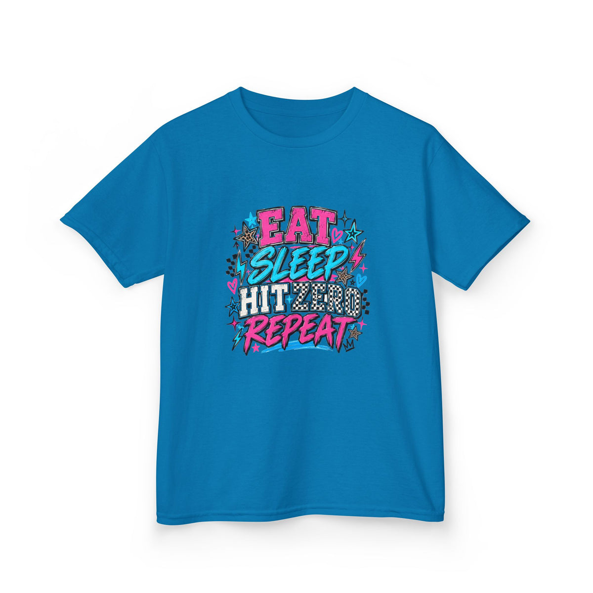 Eat Sleep Hit Zero Repeat Cheer Youth Tee