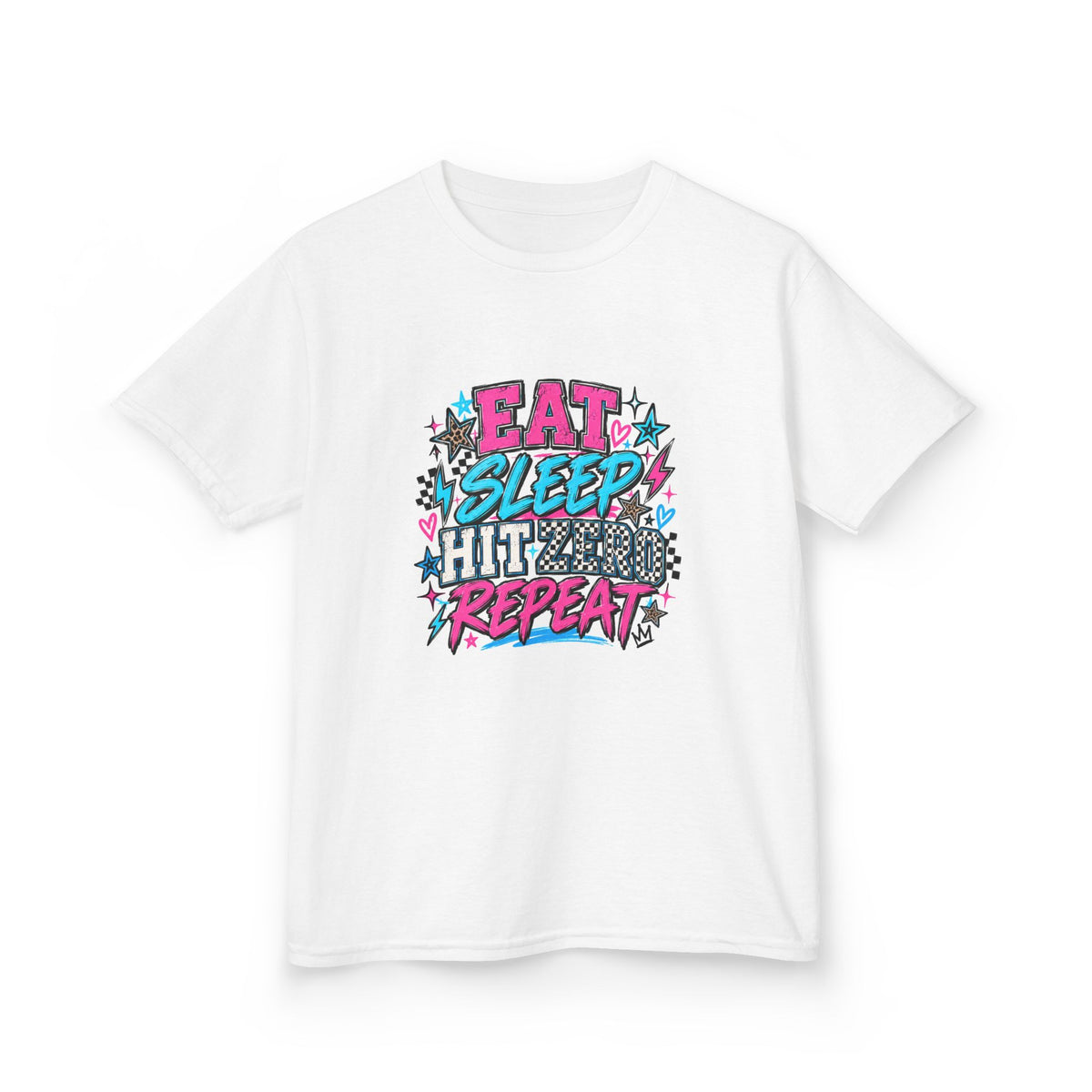 Eat Sleep Hit Zero Repeat Cheer Youth Tee