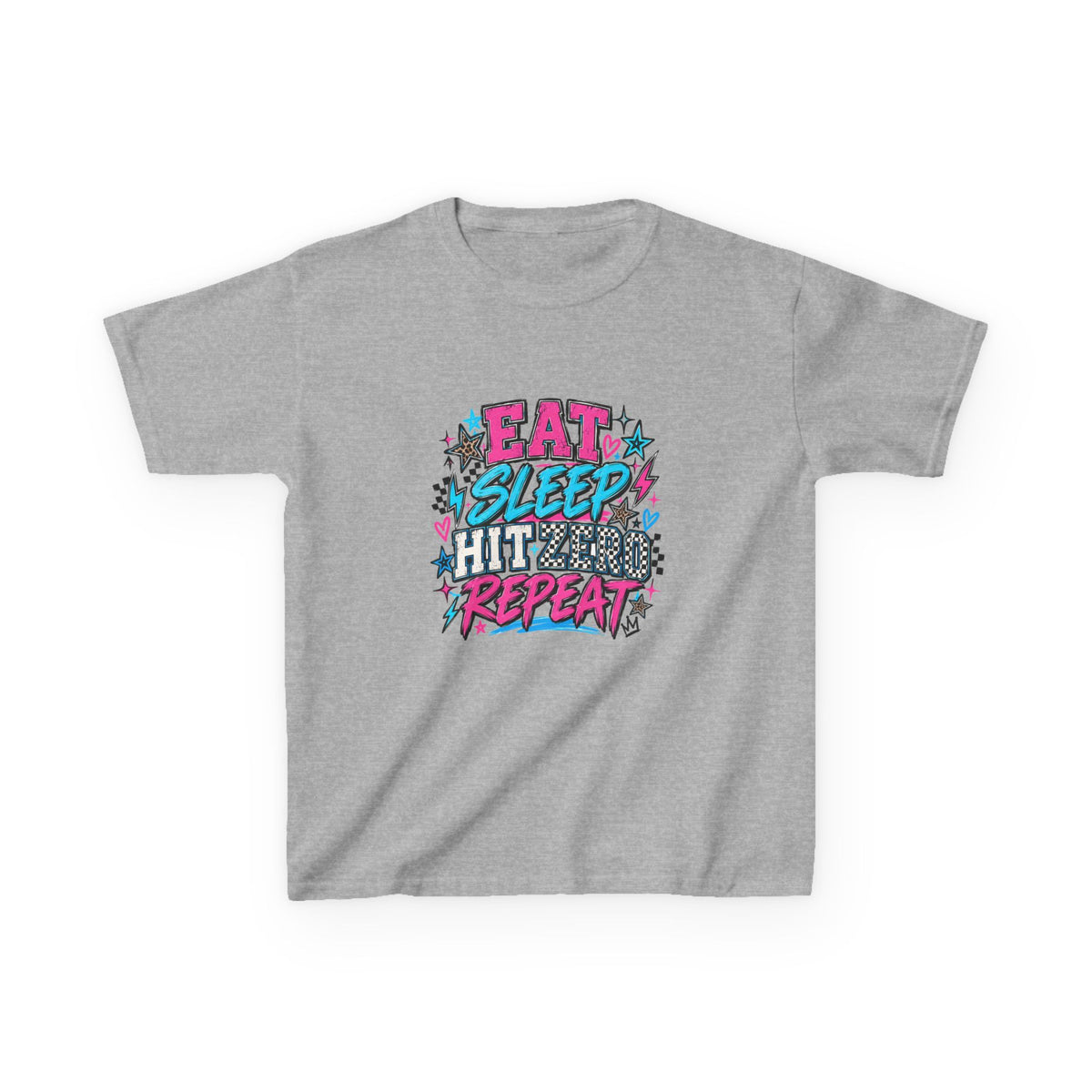 Eat Sleep Hit Zero Repeat Cheer Youth Tee
